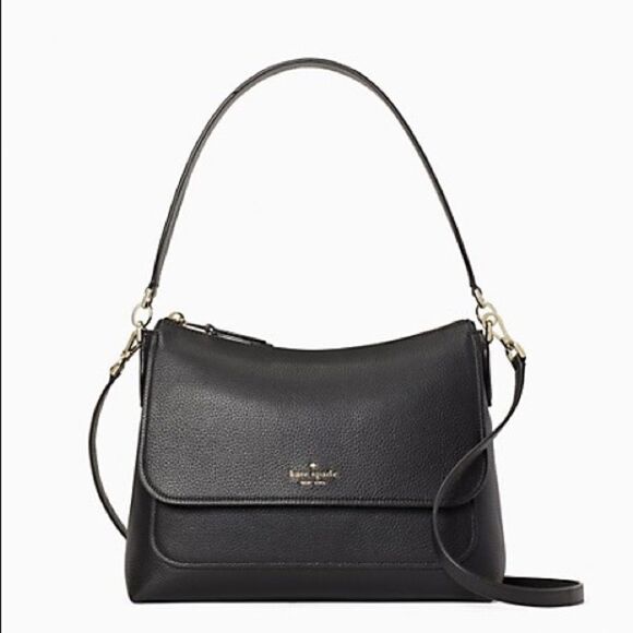KATE SPADE melody black flap shoulder bag $399 - Picture 2 of 11